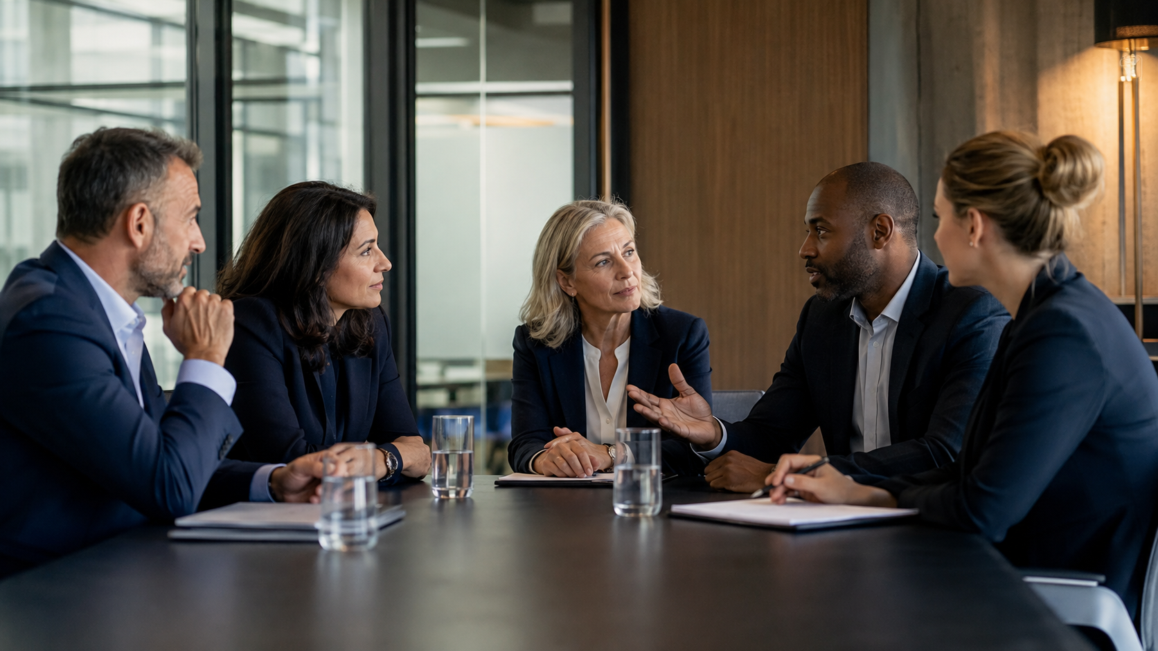 Experienced Prestige consultants in a thoughtful leadership conversation